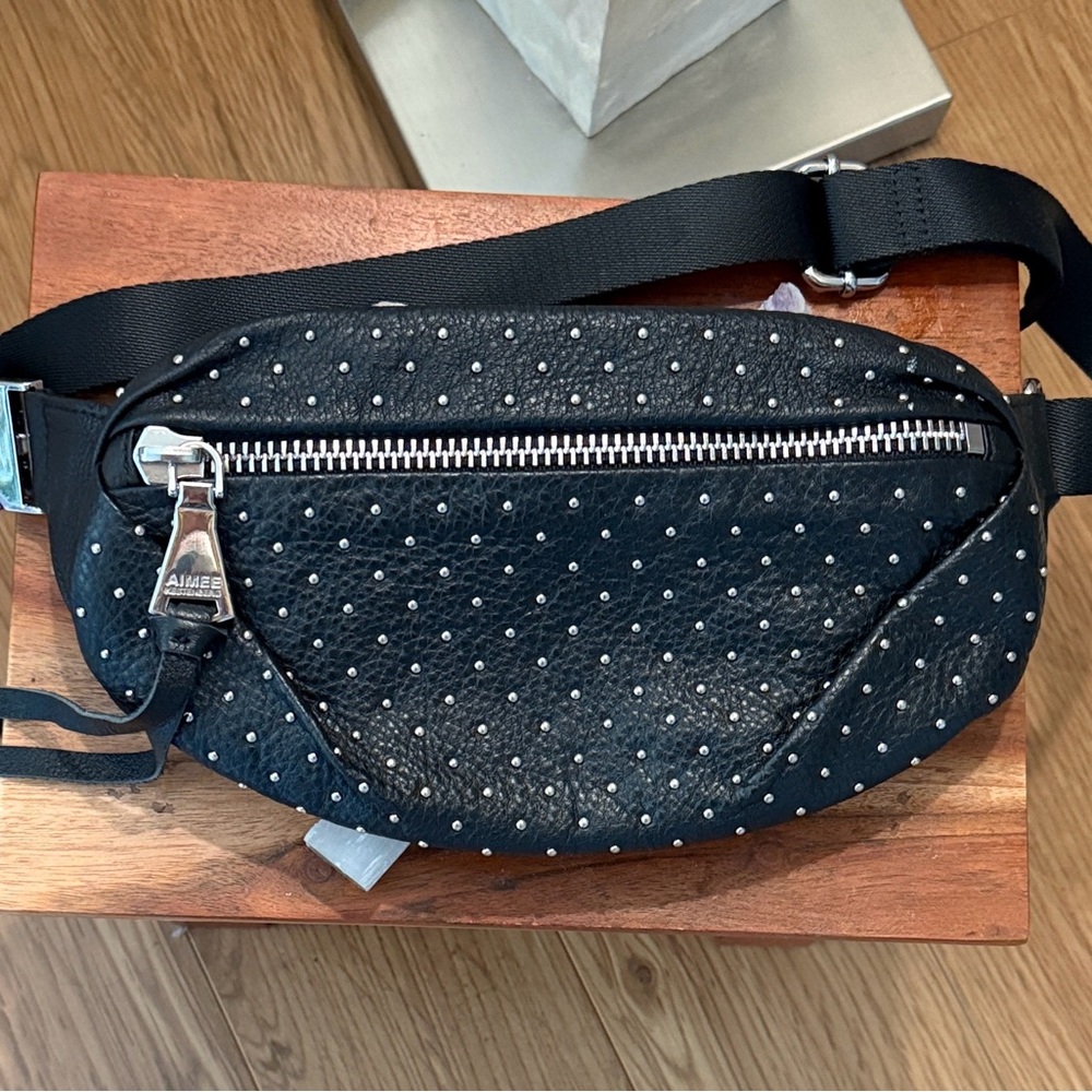 Aimee Kestenberg Milan Leather Belt Bag with stud detailing and silver hardware